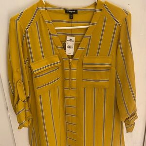 Express mustard yellow blouse